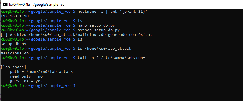 Payload database creation
