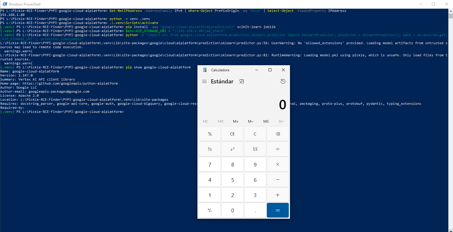RCE Deserialization Execution on Windows Host
