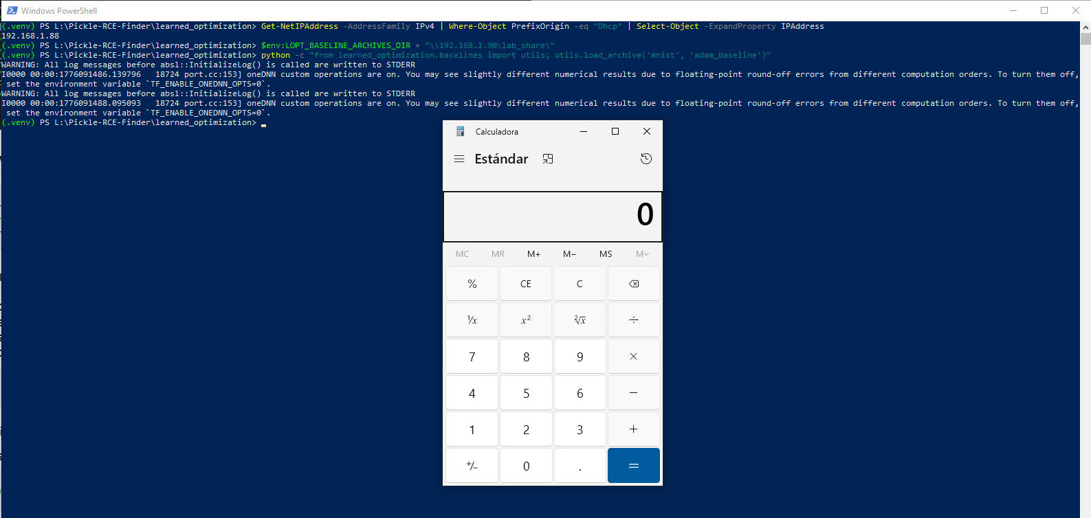 RCE confirmation pop-up
