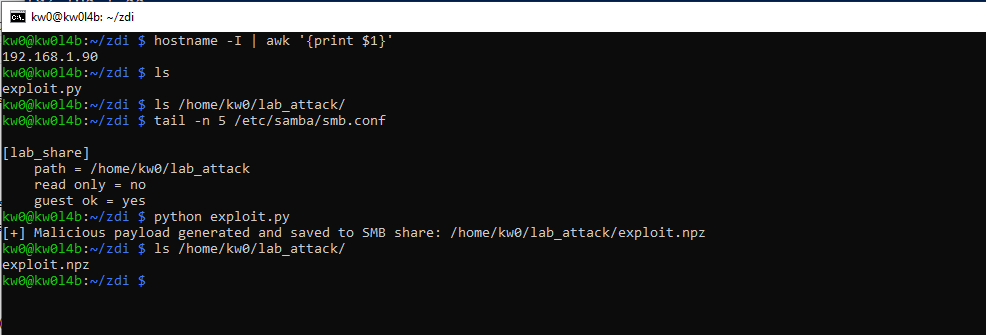 Payload generation output