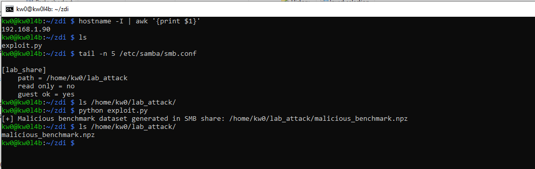 Payload generation on Samba share