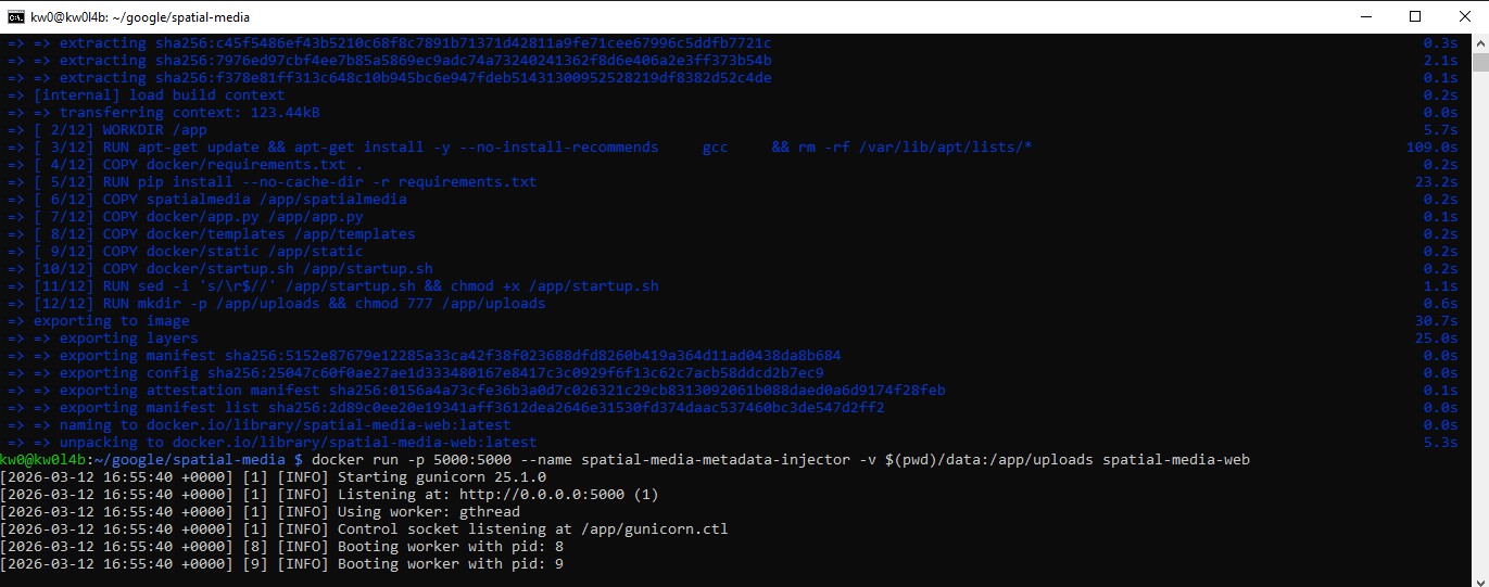 Docker Run output