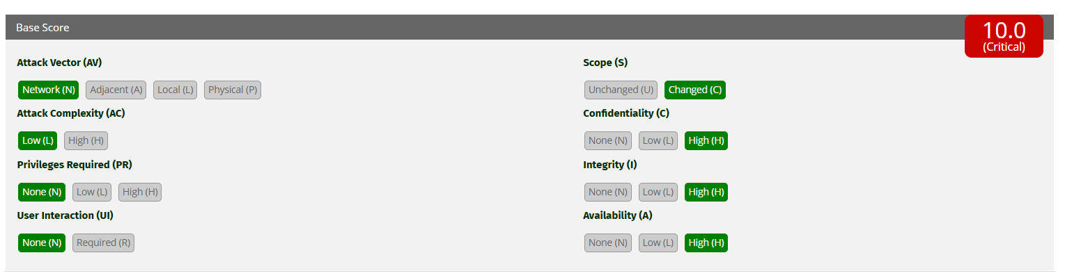 CVSS 3.1 score