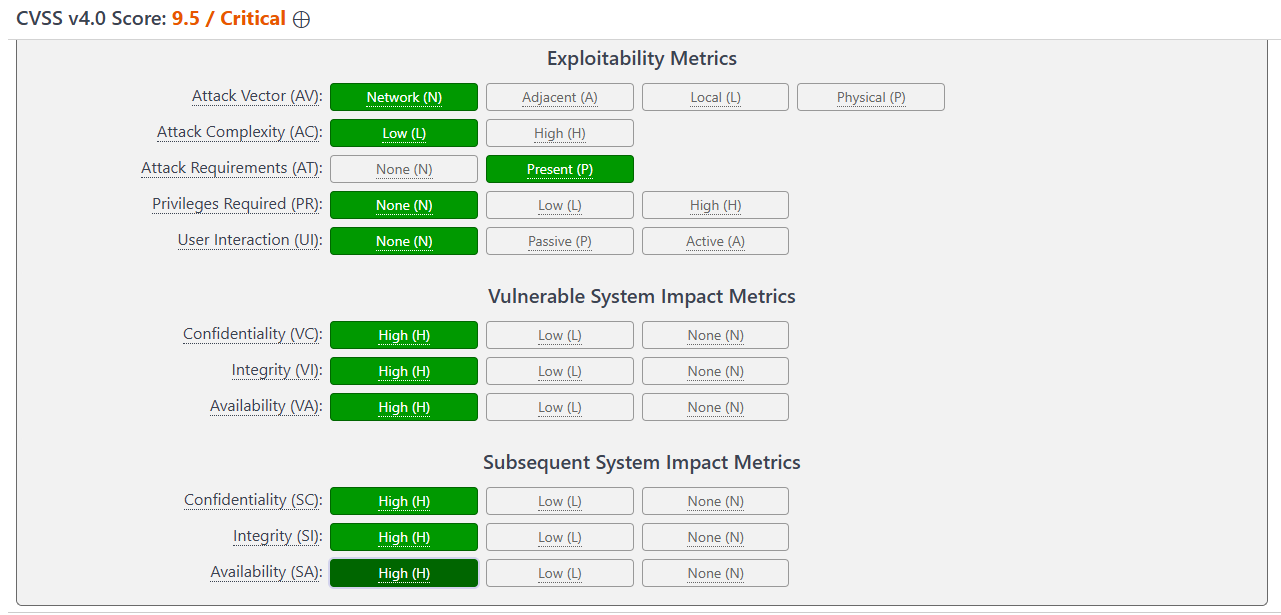 CVSS 4.0 score